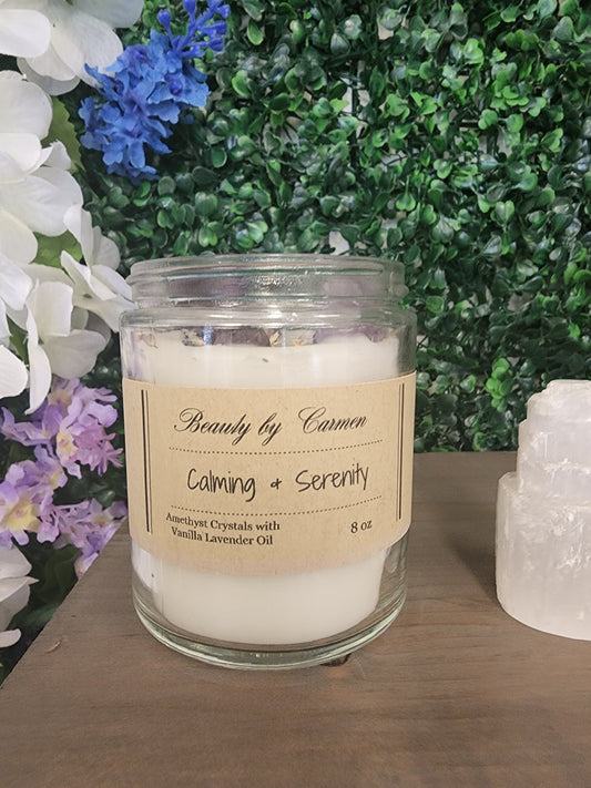 Crystal infused Intention Candles 8 oz